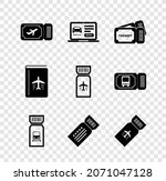 set airline ticket  online car... | Shutterstock .eps vector #2071047128