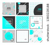 memphis style covers set for... | Shutterstock .eps vector #1383228188