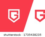letter g in the shield logo .... | Shutterstock .eps vector #1735438235
