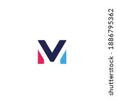 mv or vm logo design . initial... | Shutterstock .eps vector #1886795362