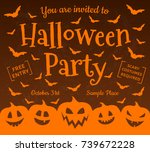 invitation for halloween party  ... | Shutterstock .eps vector #739672228