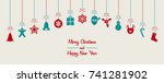 christmas decoration with icons ... | Shutterstock .eps vector #741281902