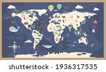 the world map with cartoon... | Shutterstock .eps vector #1936317535