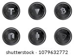 set of cryptocurrency coins. ... | Shutterstock .eps vector #1079632772