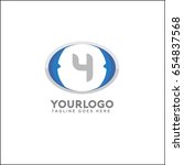 4 letter modern circle badge... | Shutterstock .eps vector #654837568