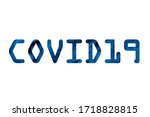 covid19 text made with shabby... | Shutterstock . vector #1718828815