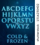 frozen letters with ice texture | Shutterstock . vector #1516250402