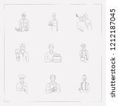 set of person icons line style... | Shutterstock . vector #1212187045