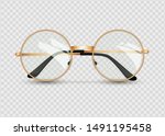 golden glasses isolated on... | Shutterstock .eps vector #1491195458