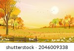 autumn rural landscape farm... | Shutterstock .eps vector #2046009338
