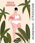 vector tropical template with a ... | Shutterstock .eps vector #1751513168