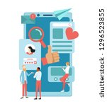 social media concept. talking... | Shutterstock .eps vector #1296523855