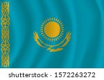 kazakhstan flag eps10 flag   | Shutterstock .eps vector #1572263272