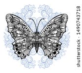 composition of a butterfly... | Shutterstock . vector #1490743718