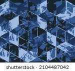 grunge strokes geometrical cube ... | Shutterstock .eps vector #2104487042