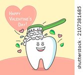 valentine's day card. cartoon... | Shutterstock .eps vector #2107381685