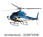 Blue helicopter isolated on the white background
