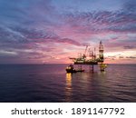 Aerial View Offshore Drilling...