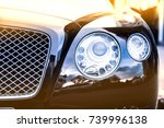 Luxury Car Head Lamp On Blurred ...