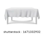 Table With White Tablecloth...