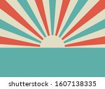 sunlight rays retro horizontal... | Shutterstock .eps vector #1607138335