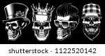 set of vintage skulls on dark... | Shutterstock .eps vector #1122520142