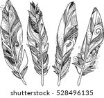 stroke feathers for coloring... | Shutterstock .eps vector #528496135