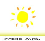 sunshine.  ilustration   hand... | Shutterstock .eps vector #690910012