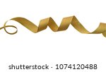 gold ribbon isolated on white... | Shutterstock . vector #1074120488