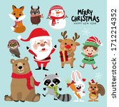 Cute Forest Animals And Santa...