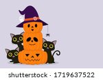 happy halloween greeting card... | Shutterstock .eps vector #1719637522