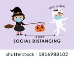 covid 19 and social distancing... | Shutterstock .eps vector #1816988102