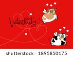 happy valentine's day with cute ... | Shutterstock .eps vector #1895850175