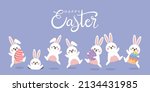 happy easter greeting card with ... | Shutterstock .eps vector #2134431985