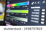Small photo of Color grading graph or RGB colour correction indicator on monitor in post production process. Telecine stage in video or film production processing. for colorist edit or adjust color on digital movie.