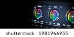 Small photo of Color grading tools or RGB colour correction indicator on monitor in post production. Telecine full grade stage in video or film production processing. for colorist edit grading color on digital movie