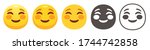 cute smiling emoji. happy face... | Shutterstock .eps vector #1744742858