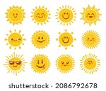 cute sun characters. sunshine... | Shutterstock .eps vector #2086792678