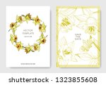 vector yellow narcissus floral... | Shutterstock .eps vector #1323855608