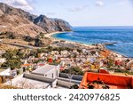 Small photo of Tenerife, Spain - December 25, 2023: Aerial views of the town of San Andres and the beaches of Playa de las Teresitas on the island of Tenerife in Spain's Canary Islands