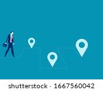 walks on the dotted line with a ... | Shutterstock .eps vector #1667560042