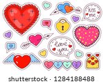 valentines day  stickers. love... | Shutterstock .eps vector #1284188488