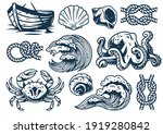 set of nautical elements for... | Shutterstock .eps vector #1919280842