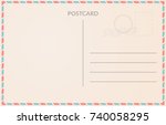 realistic old postcard... | Shutterstock .eps vector #740058295