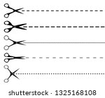 vector scissors with cut line. | Shutterstock .eps vector #1325168108