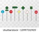 set of road signs isolated on... | Shutterstock .eps vector #1399731905