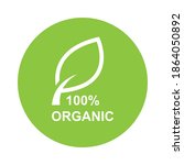 100  organic label icon vector | Shutterstock .eps vector #1864050892