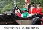 Small photo of London UK - 17 June 2023: Queen Camilla, Kate Princess of Wales, Prince George, Prince Louis princess Charlotte Trooping the colour Royal Family carriage on Mall Buckingham Palace
