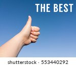 hand with sign of thumb up... | Shutterstock . vector #553440292
