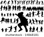 fifteen silhouette of children... | Shutterstock .eps vector #14868181